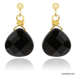 Mischa Onyx Pear Earrings