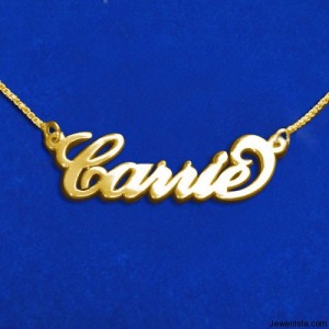 Name Necklace Gold Plated Silver Carrie