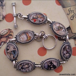 Alice in Wonderland Characters Sterling Silver Bracelet