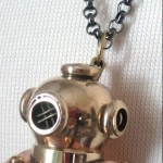 Antique Brass Scuba Helmet Chain