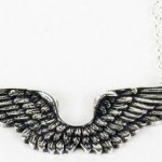 Vintage Silver Plated Wing Necklace