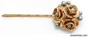 Russian Gold Plated Rose Bud Pin