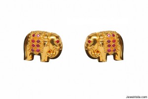 Gold Elephant Earrings