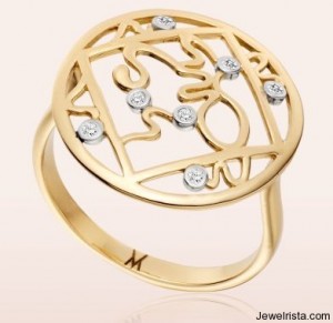 Gold and Diamond Mini Lalit Ring