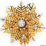 Diamond "Snowflake" Brooch