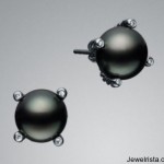 Diamond and Black Pearl Earrings