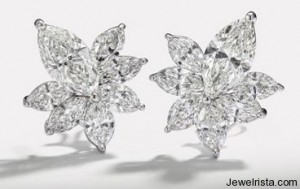 Diamond Flower Earrings by Hans D. Krieger