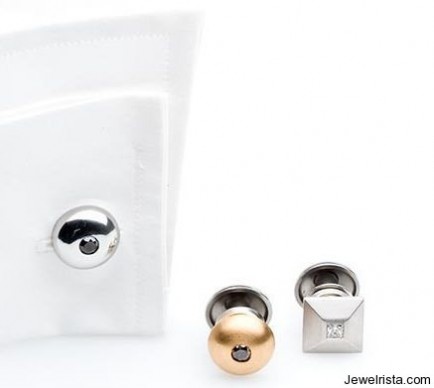 Diamond and Gold Cufflinks by Michael Weggenmann