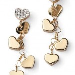 Diamond and Gold Heart Earrings by Jewelry Designer Nanis