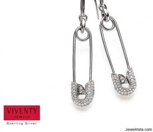 Sterling Silver Safety Pin Earrings by Viventy