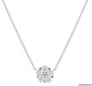 Metal Chain Diamond Flower Necklace