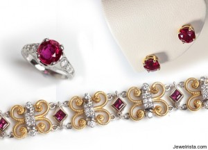 ruby jewlery 2 and 3 carats 