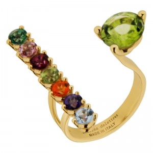 Gold Vein Ring by Delfina Delettrez 680 Euro 6 multicolor topazes