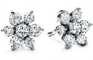 Flower Earrings 2 - Diamonds